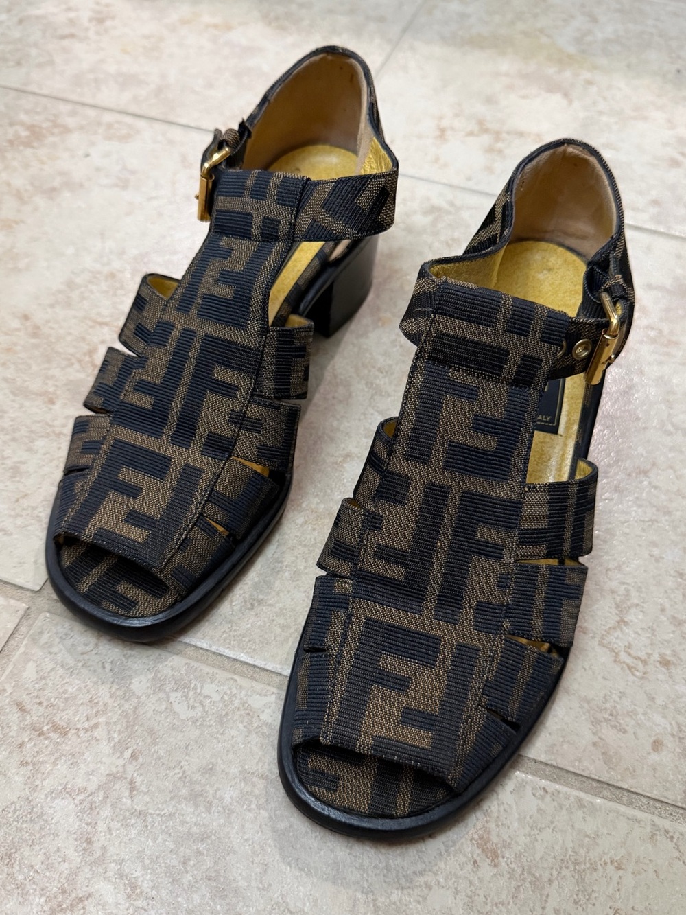 Fendi Zucca Canvas Sandals Size 36